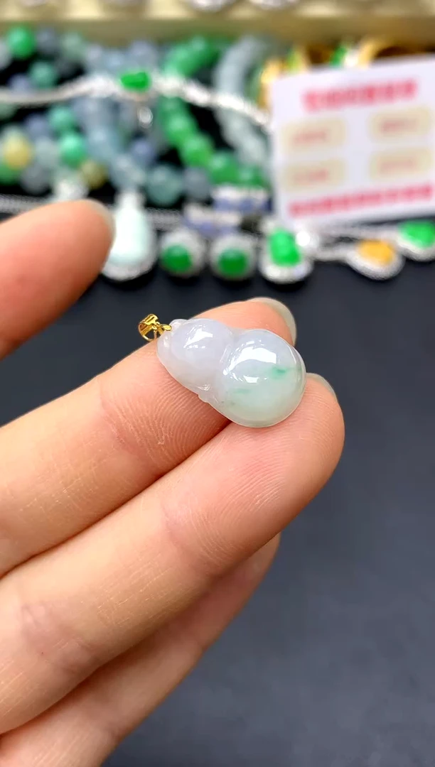 颈饰18K金镶嵌翡翠152-中国好珍宝