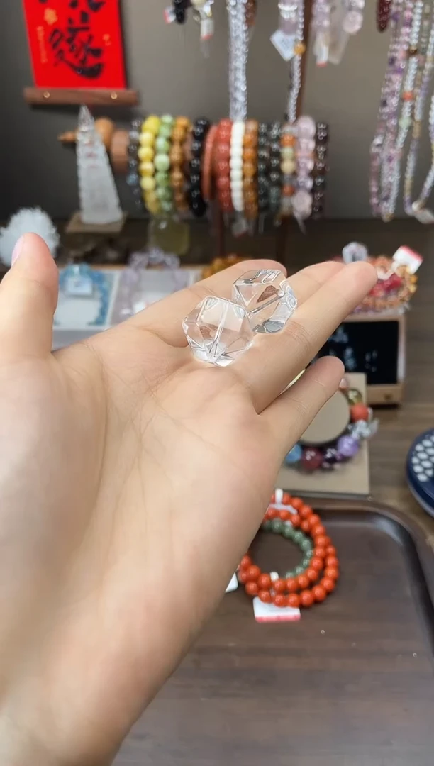 水晶手链未镶嵌白水晶随行切面单珠