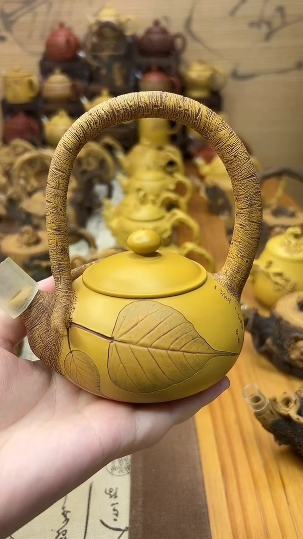 紫砂壶一叶一菩提提梁壶