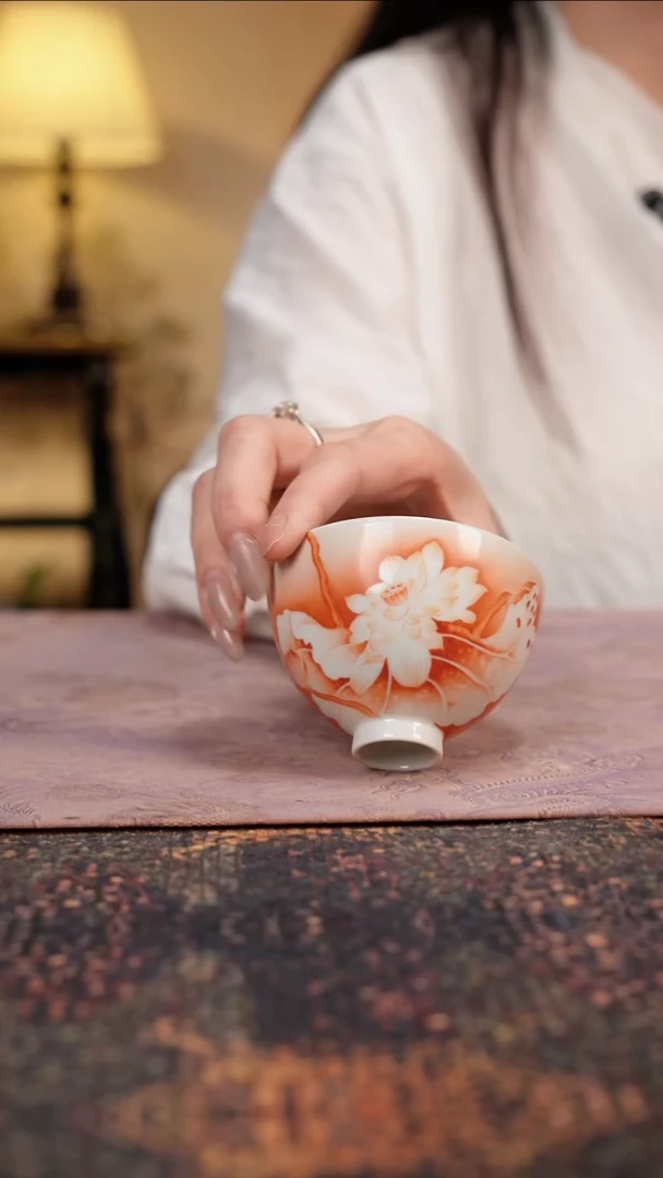 杯景德镇陶瓷杯碗柴烧多人