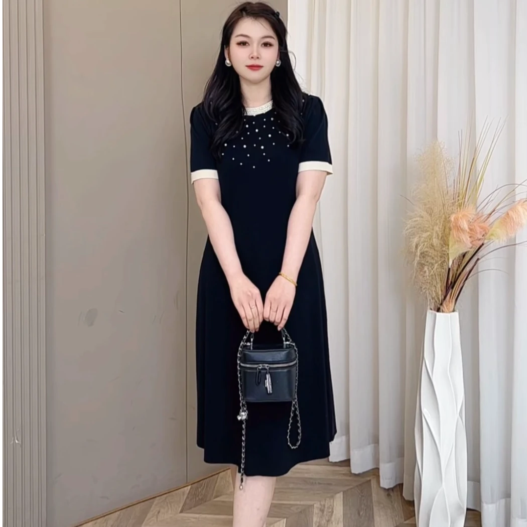 【玲胖胖 秀丽典藏】新款高级气质显瘦遮肉大码连衣裙LPP61532