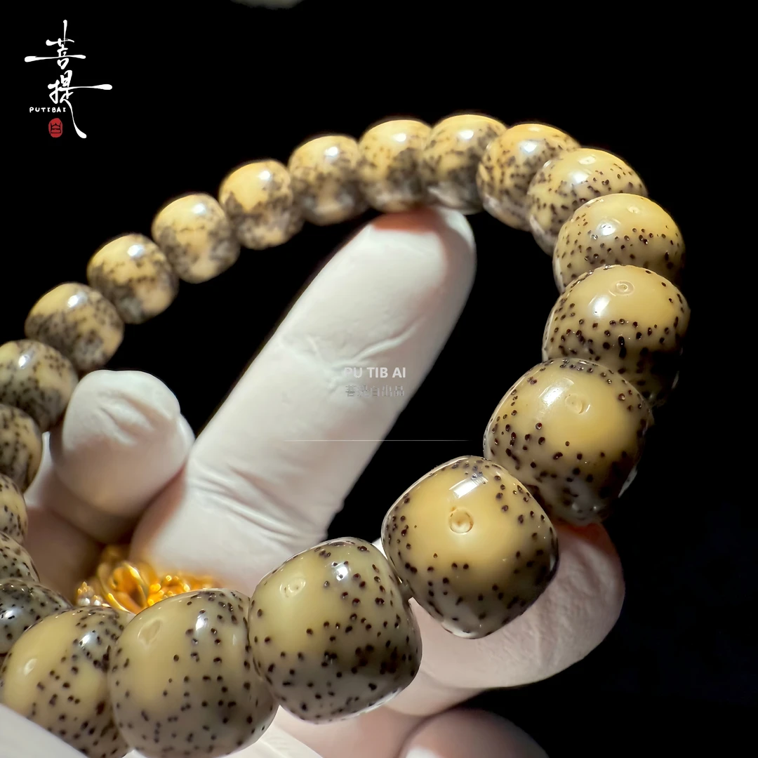 菩提白 涅磐 星月菩提大尺寸留白眼睛糯冰糖透果冻文玩手串男女