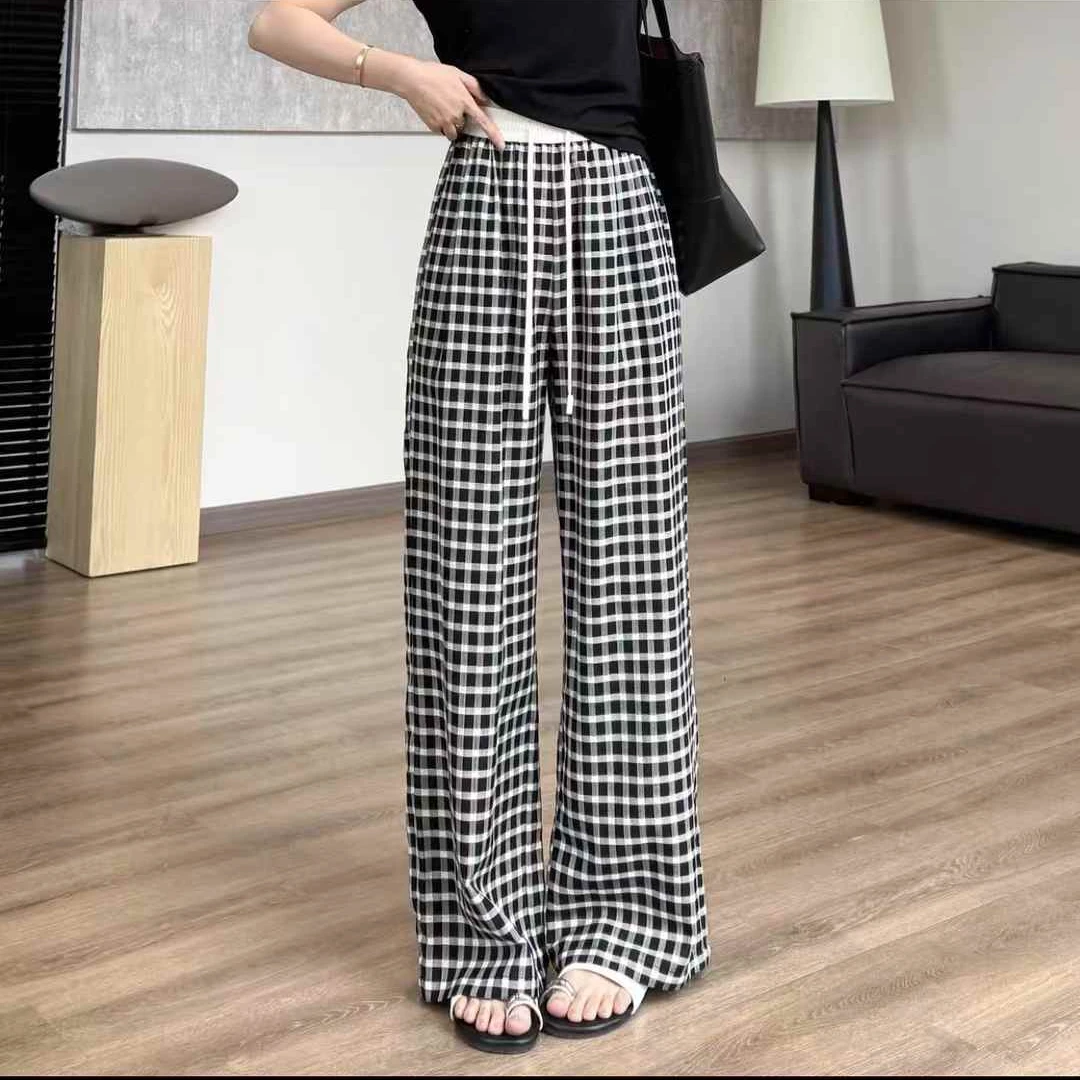 TY5 【格子裤】韩系简约显瘦格子裤(裤长102)