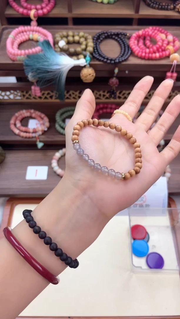 【闪购商品】檀香木手串/手链芭比檀带烟紫单圈手串