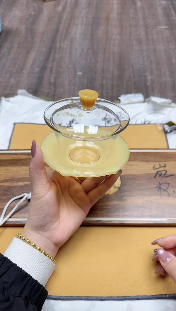 【闪购商品】其他风谜荷叶盖碗金玉色