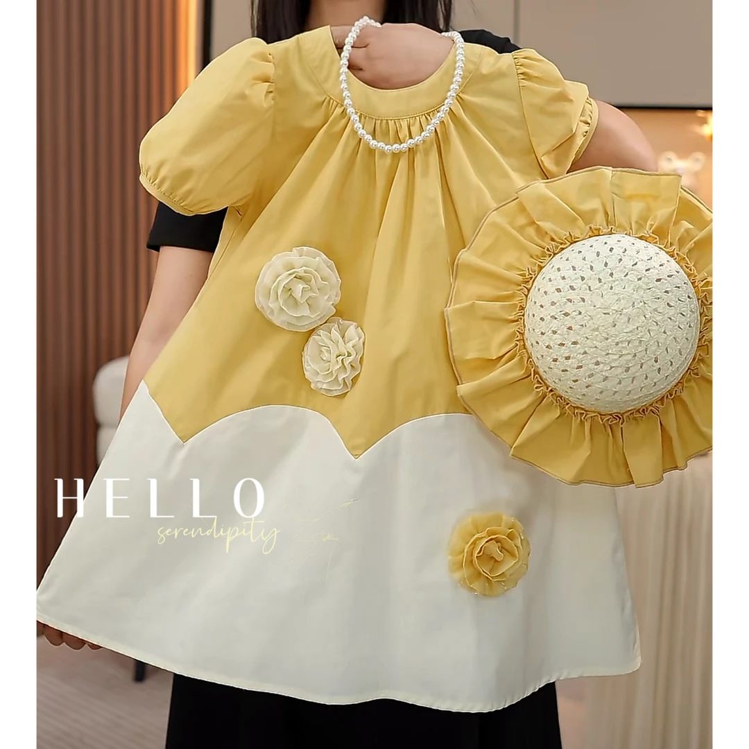 现货-女童连衣裙2025新款洋气夏款短袖裙子