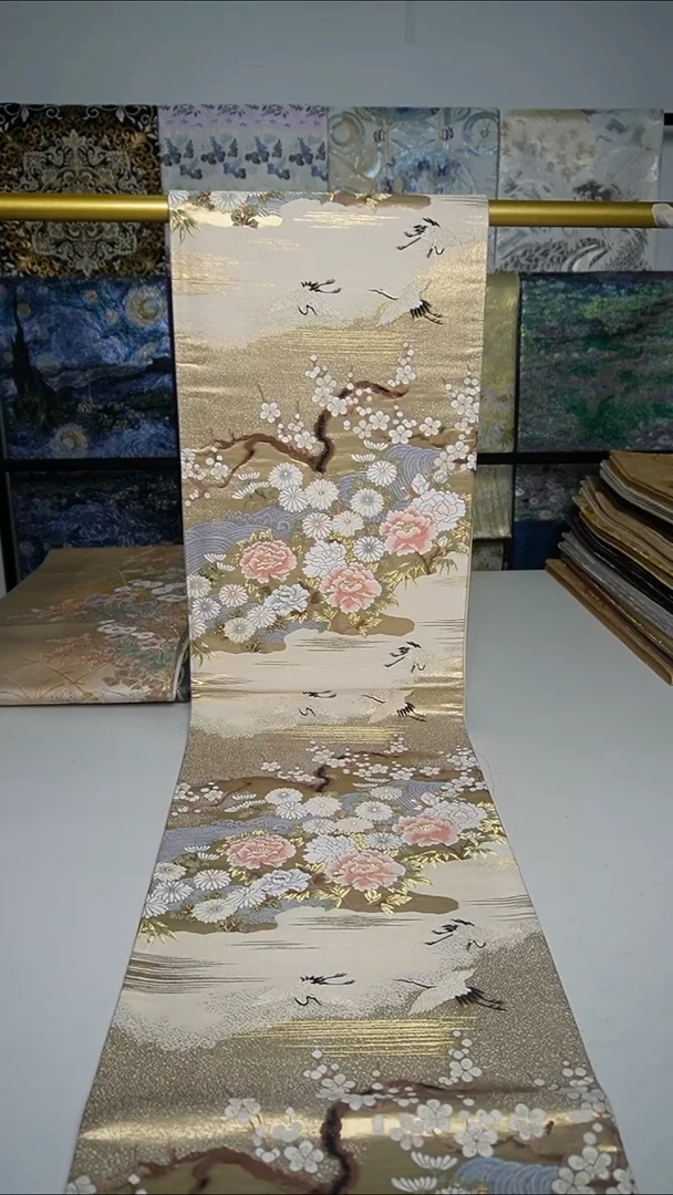 织绣织锦50仙鹤花卉