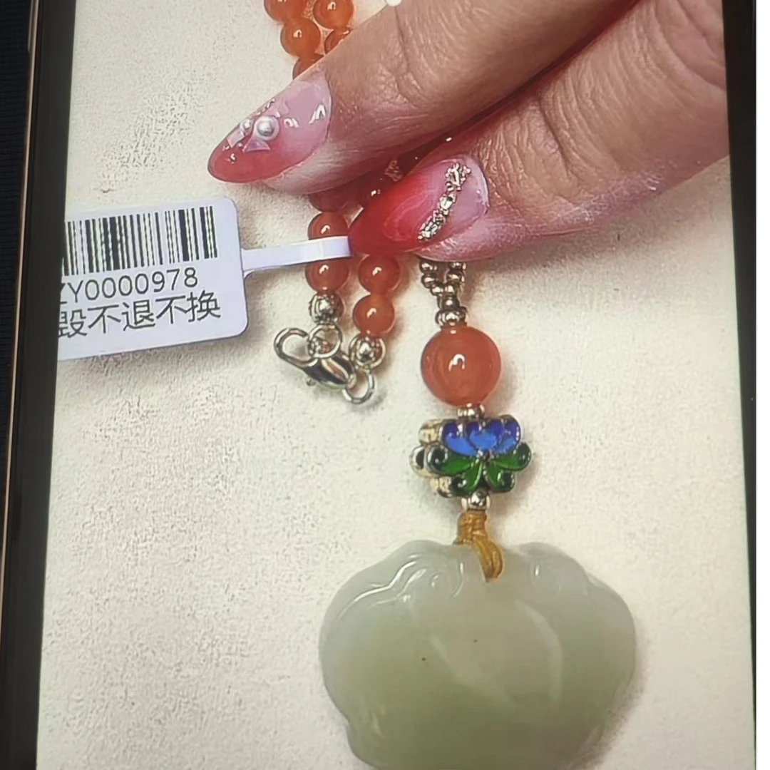 现货和田玉ZY000978尺寸约30mm链子