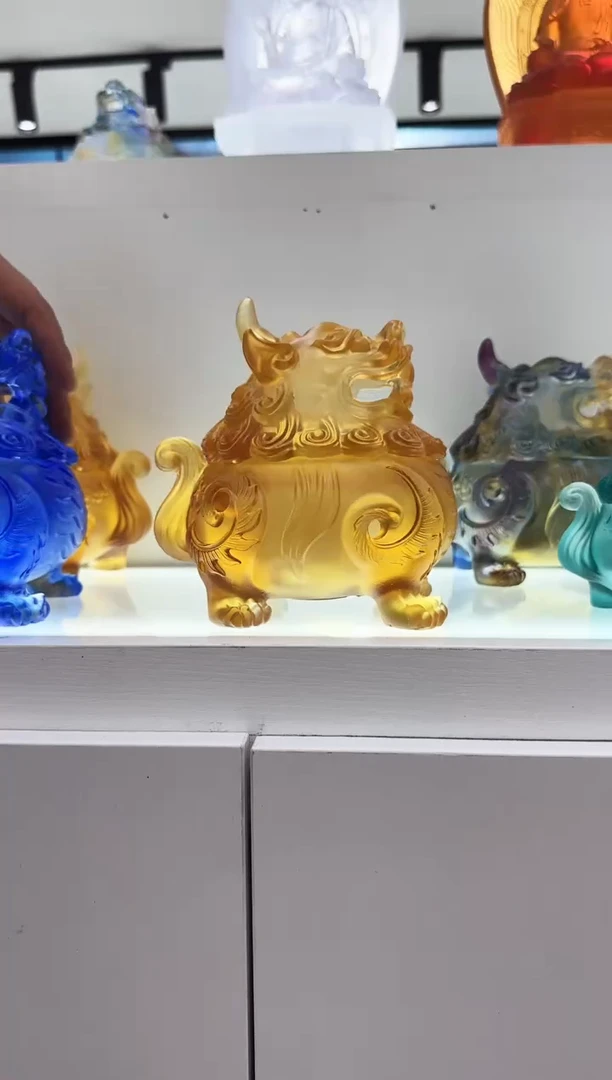 手工艺品琉璃狻猊香炉大好