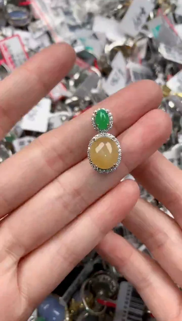 银S925镶嵌戒指翡翠16-16-16      1