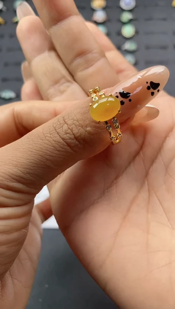 翡翠戒指银S925镶嵌.