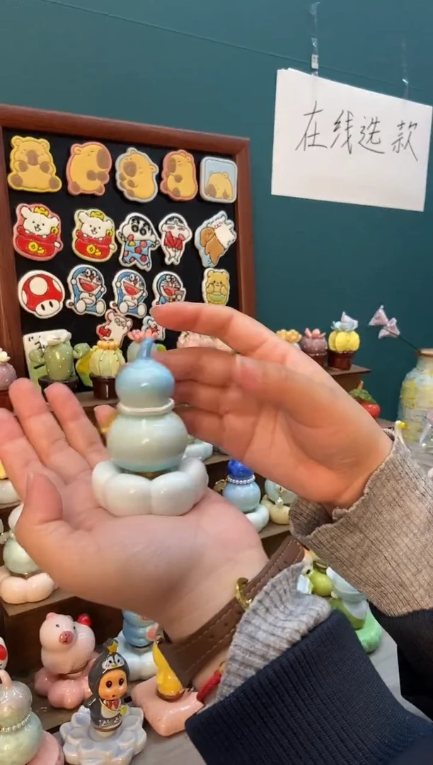 摆件陶天蓝葫芦景德镇陶瓷1个装