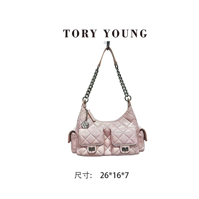 【TY】SD-5197-半桃粉 轻奢高级韩版单肩潮流时尚简约女包