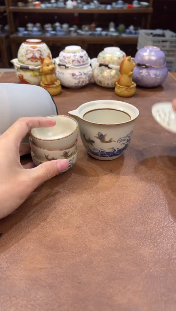 真的很便宜会开片的旅行茶具