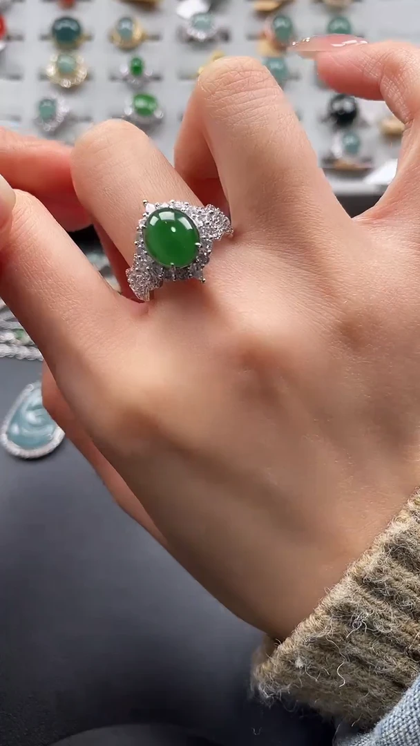 【闪购商品】翡翠戒指银S925镶嵌6587658