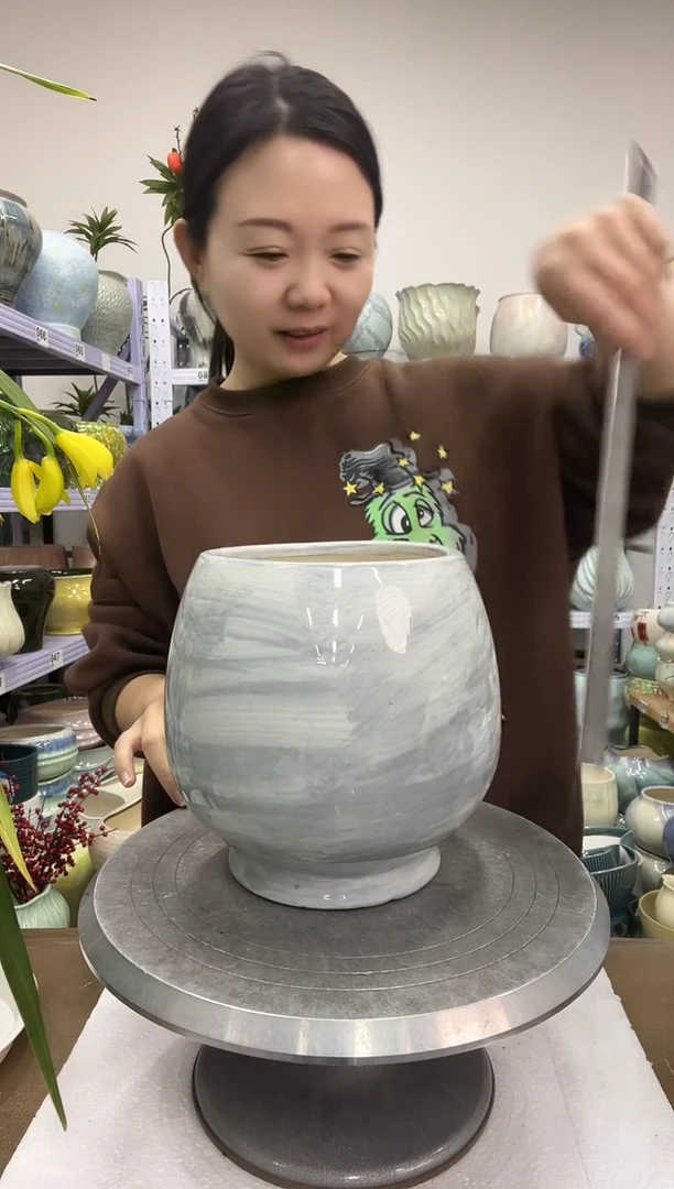 12.25陶瓷花盆直播链接高.19      口14