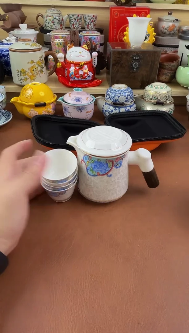 陶瓷茶具摆件旅行套组