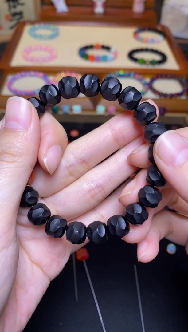 【闪购商品】乌木类木雕乌木无相9*10mm单圈手串28