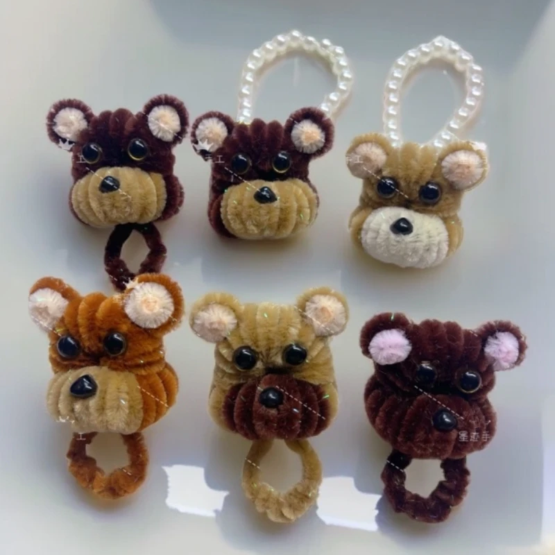 手工DIY加密扭扭棒草莓熊戒指挂件发夹可爱动物卡通材料包
