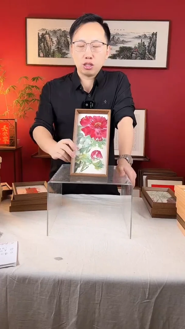 【闪购商品】国画花开富贵摆台14*27