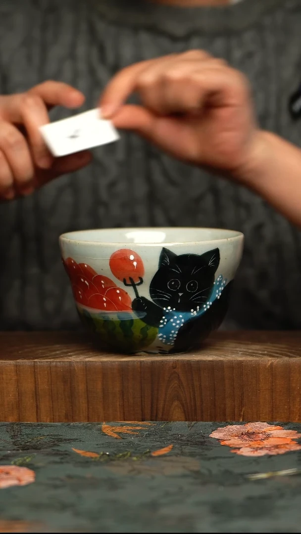 杯釉下彩手工手绘同款陶器