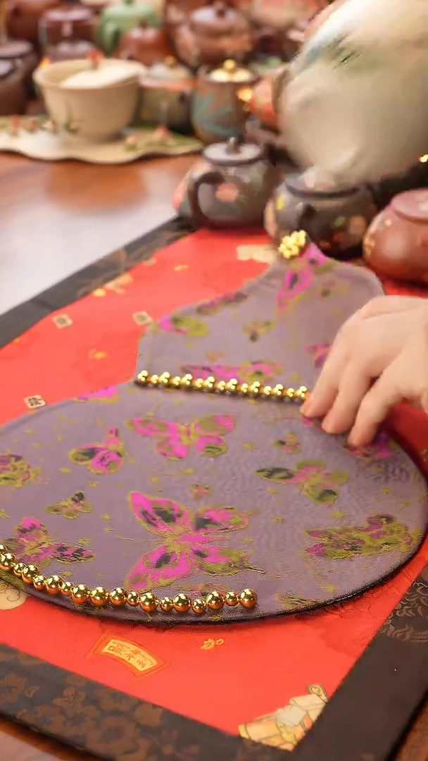 紫砂茶宠紫色葫芦茶席