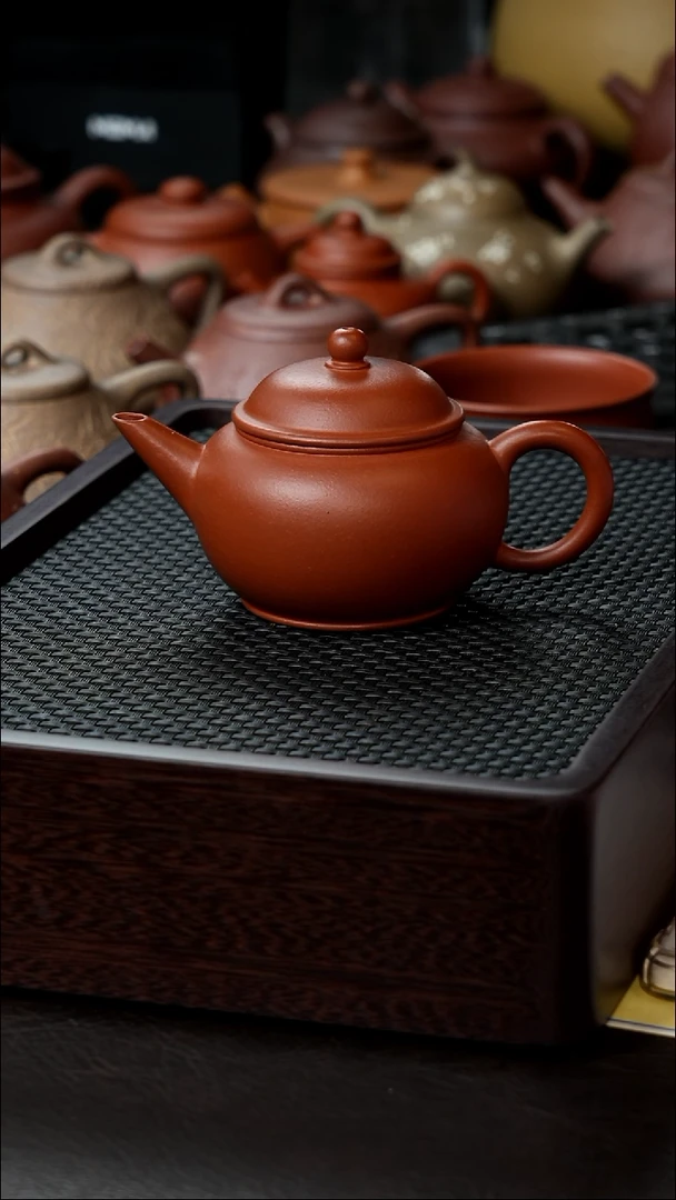 茶壶紫砂朱泥水平微瑕半手140