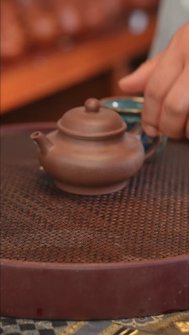 茶壶紫砂紫泥 半手工 宫灯 210cc