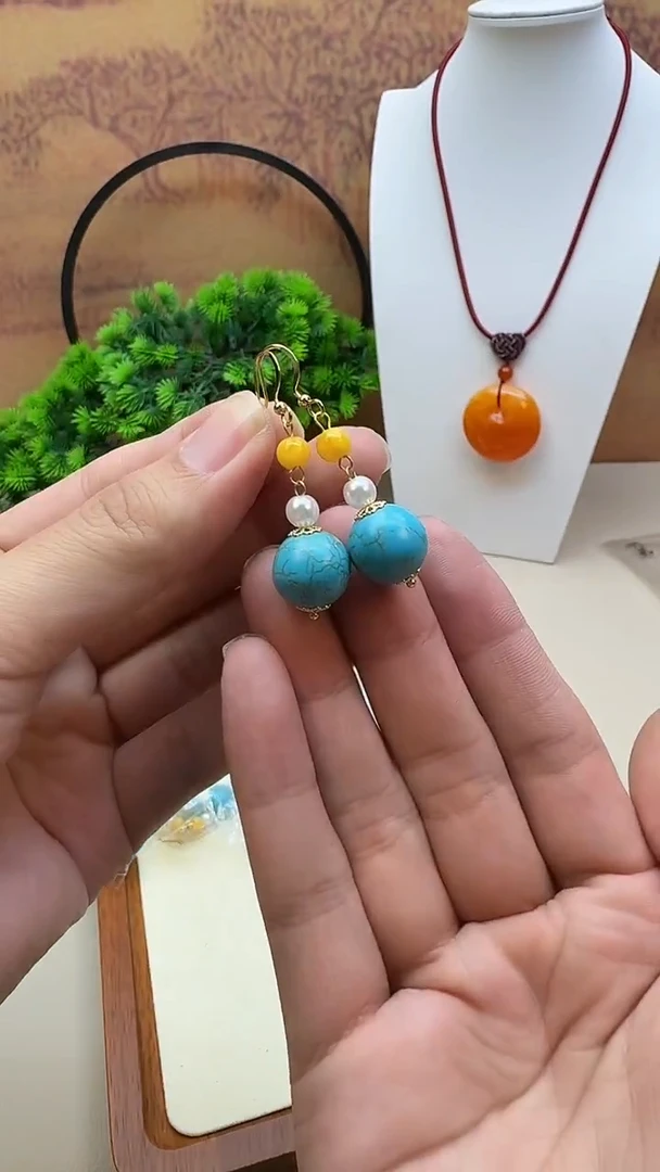 14K金镶嵌颈饰玛瑙/玉髓B264