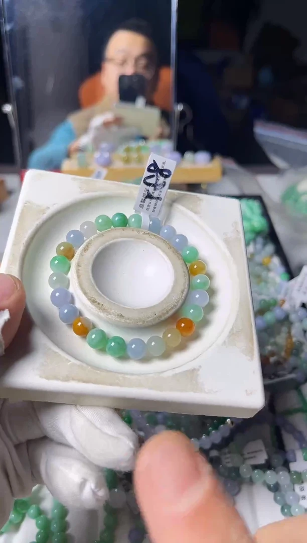 散珠翡翠翡翠手串卡7