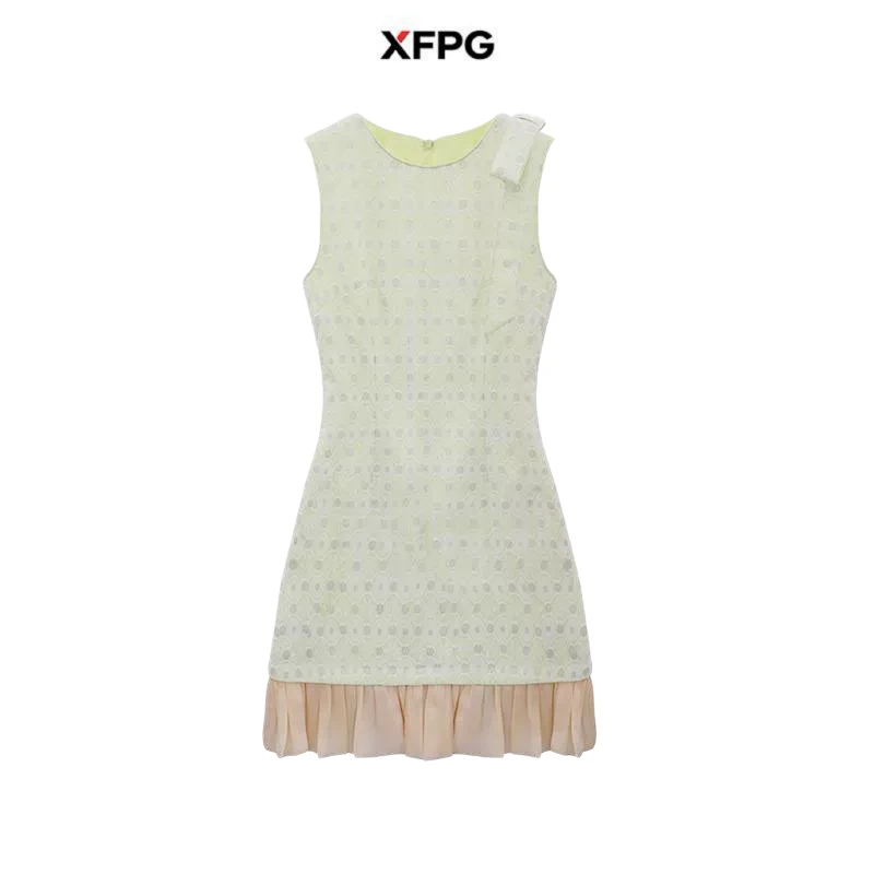 【清】XFPG 新款休闲风无袖连衣裙修身沙丘废土风女士-8219