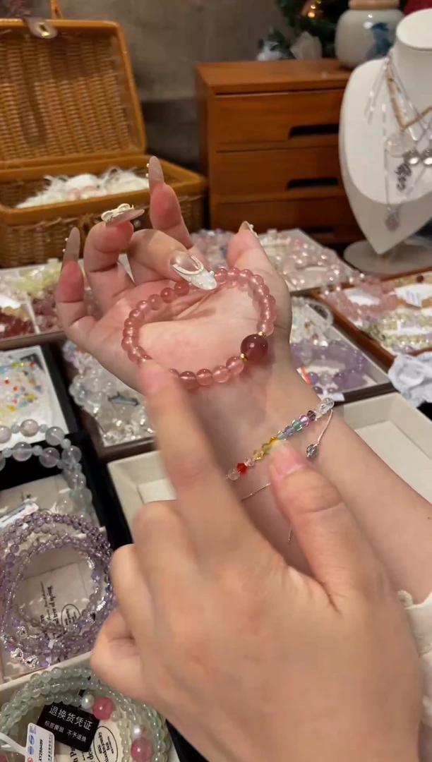 水晶手链未镶嵌孤品捡漏均匀瑕疵介意勿拍