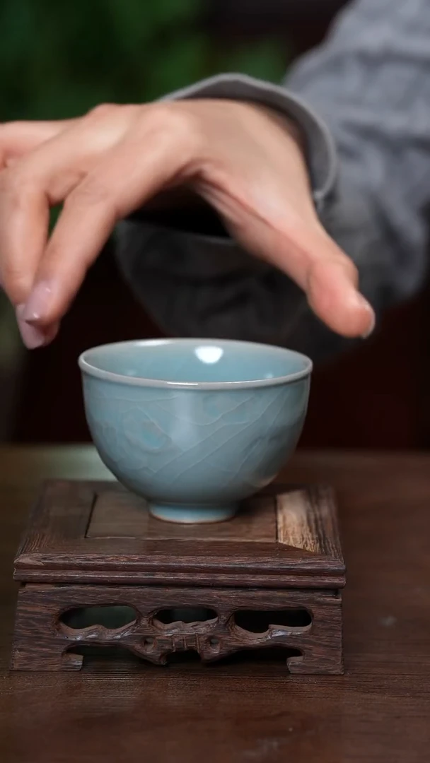 【闪购商品】宝丰原产地仿古釉汝瓷梅花杯