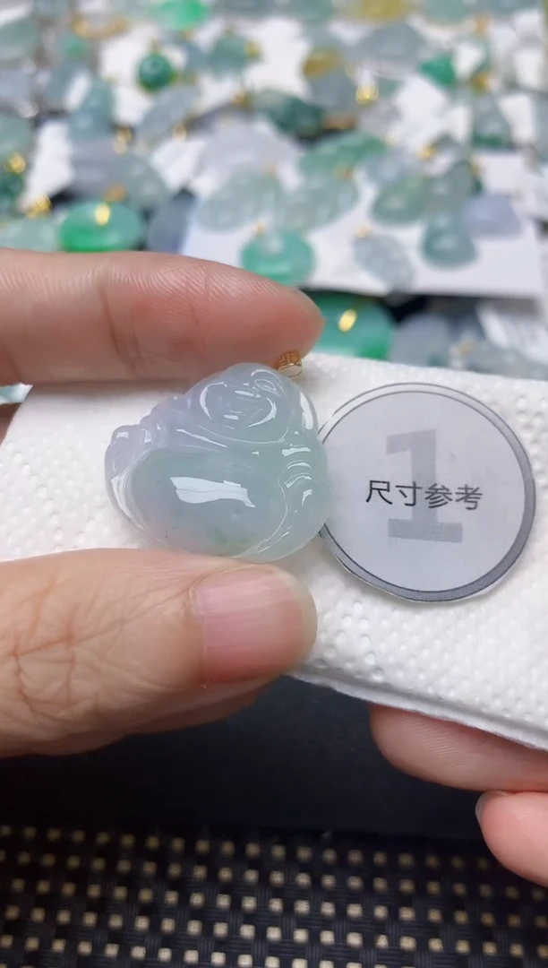 颈饰18K金镶嵌翡翠天然缅甸A货翡翠
