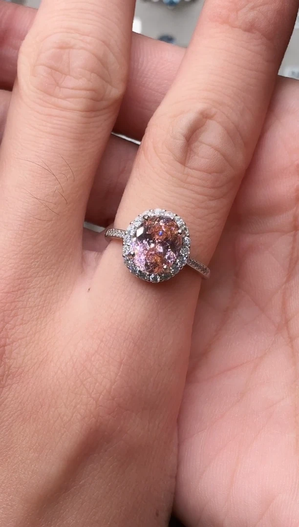 戒指彩色蓝宝石银S925镶嵌1888