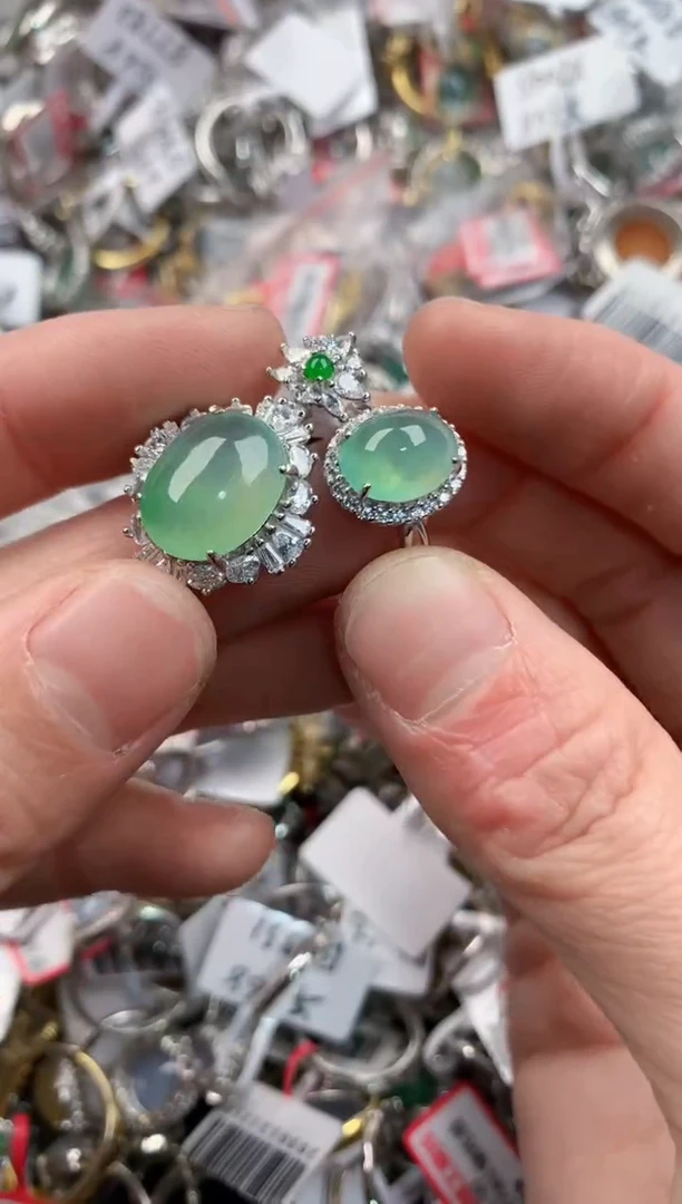 银S925镶嵌戒指翡翠333     7