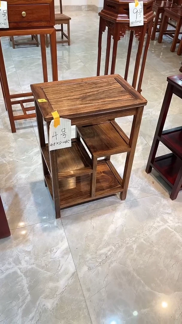 黑酸枝木类成套家具原木色置物架45*30*65
