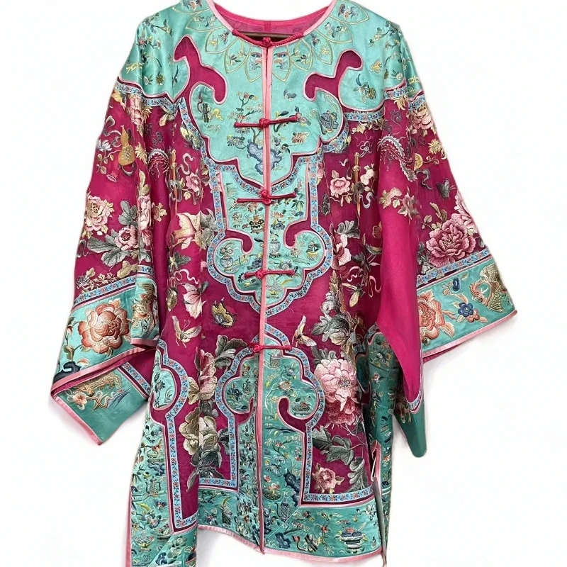 瑜玥传琦新款蝶恋牡丹欧根纱刺绣