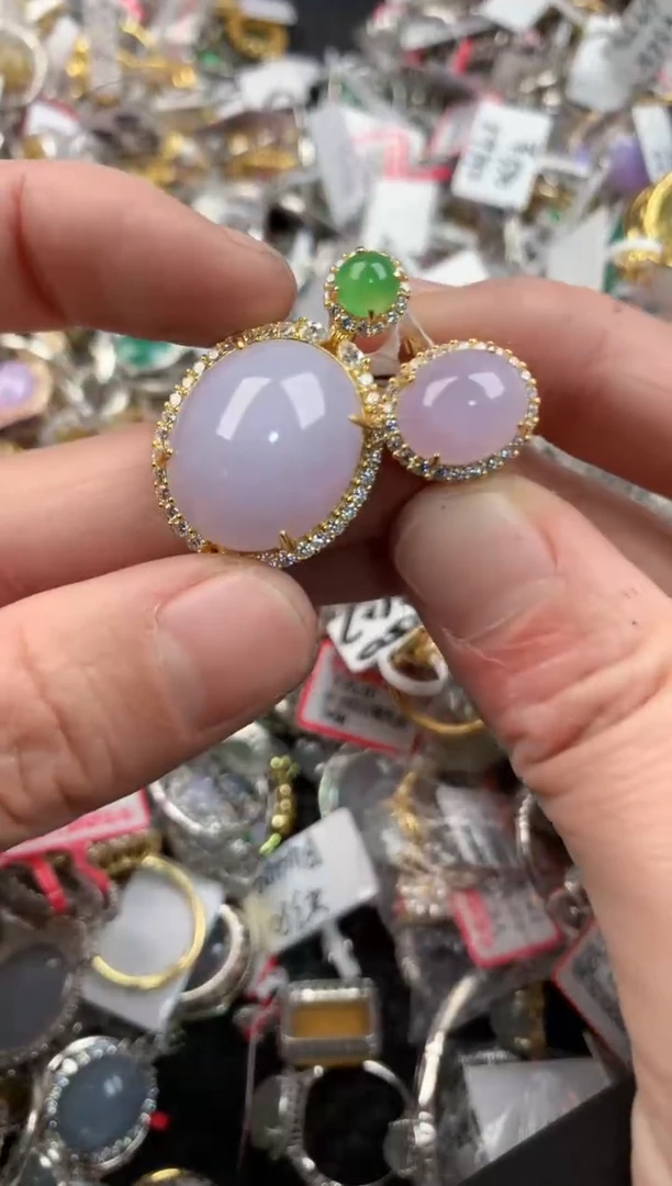 银S925镶嵌戒指翡翠10-10-10    5