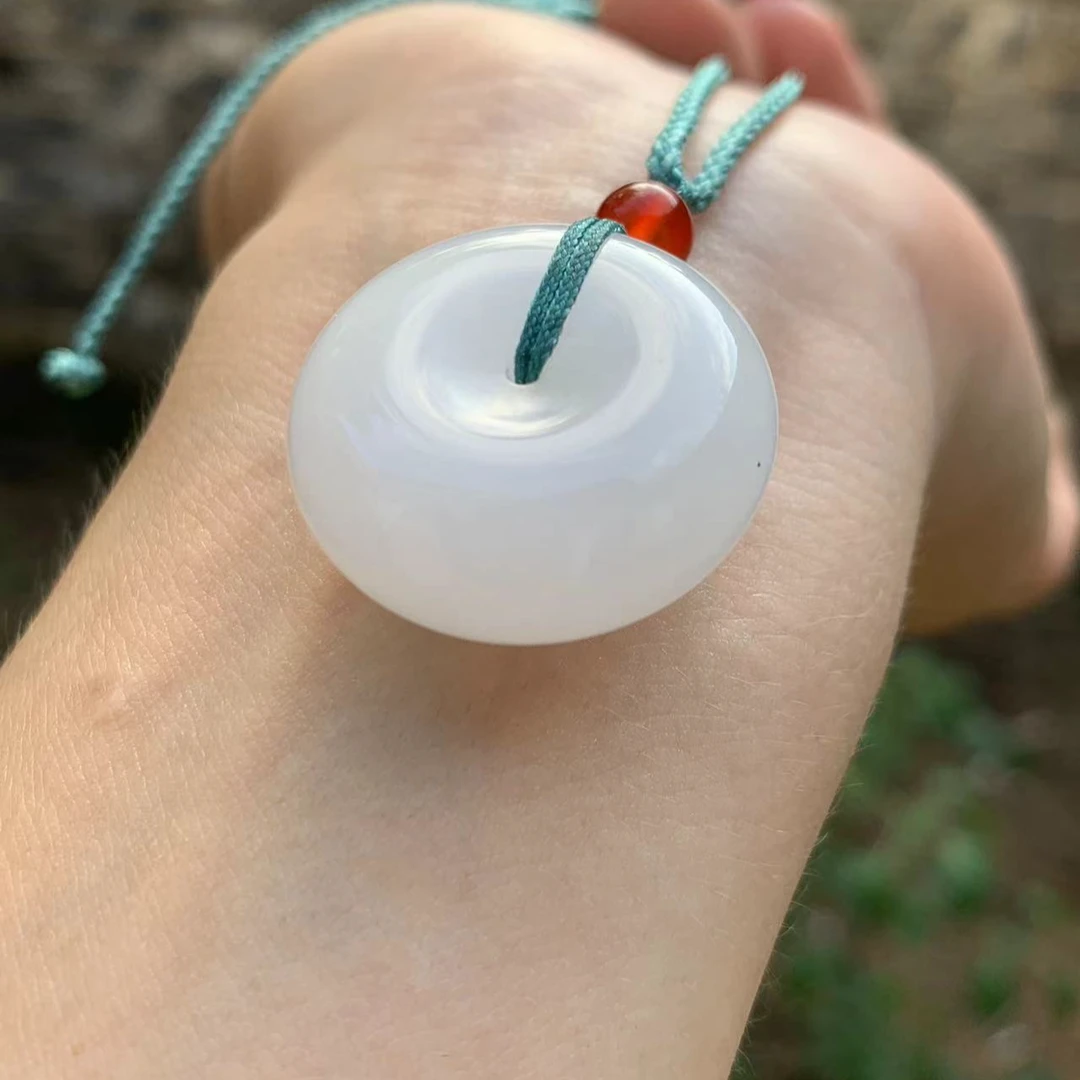 新疆金丝玉平安扣吊坠简约设计珠宝玉石挂件时尚（拍一发一）