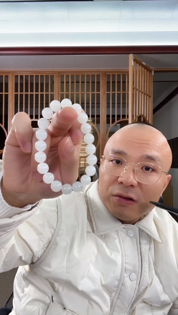 未镶嵌手串和田玉卡10新疆黑山 圆珠 多样性发一 微墨