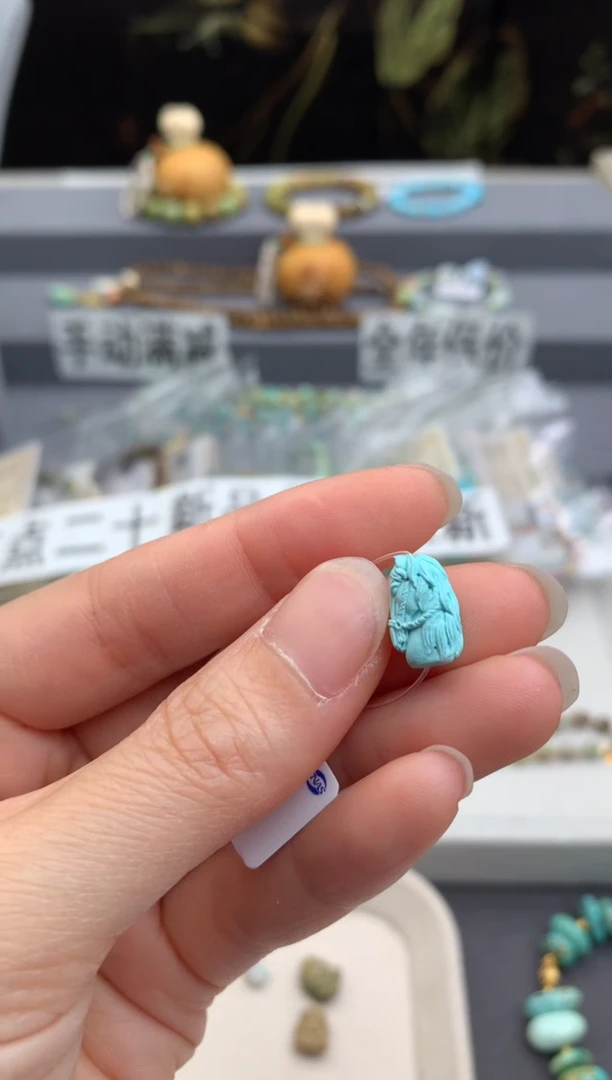 未镶嵌绿松石精工雕刻茜.A08