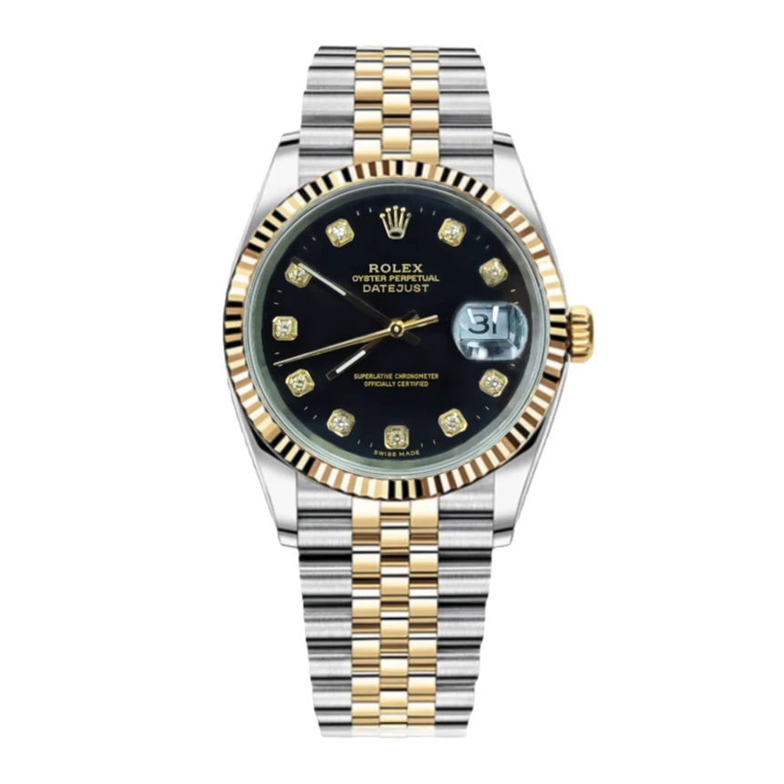99新 Rolex/劳力士 日志系列36mm/黑盘狗牙圈/原钻/自动机械/单表