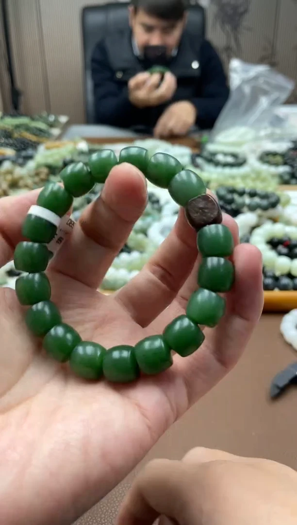 未镶嵌手串和田玉碧玉12直切