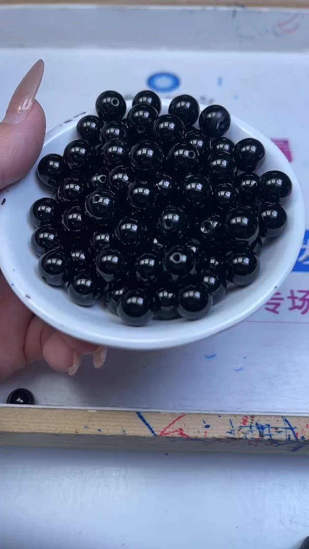未镶嵌散珠玛瑙/玉髓B352 黑玛瑙10mm10颗5.8元