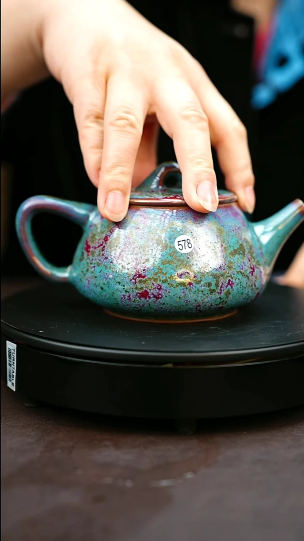 578*一级品原矿钧瓷炉钧釉石瓢壶