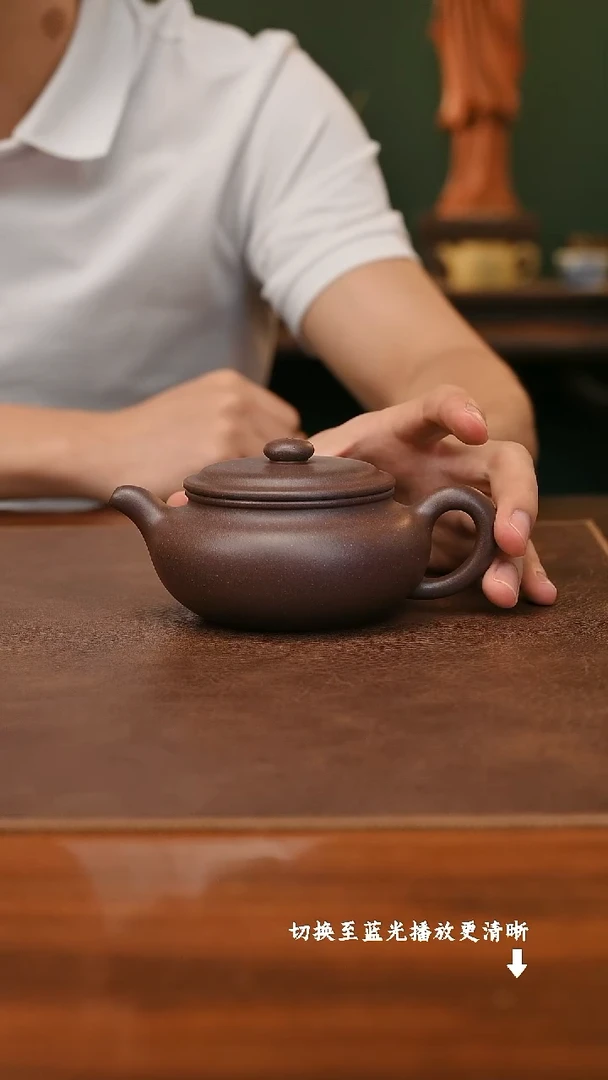 茶壶紫砂王敏扁腹 底槽清240cc
