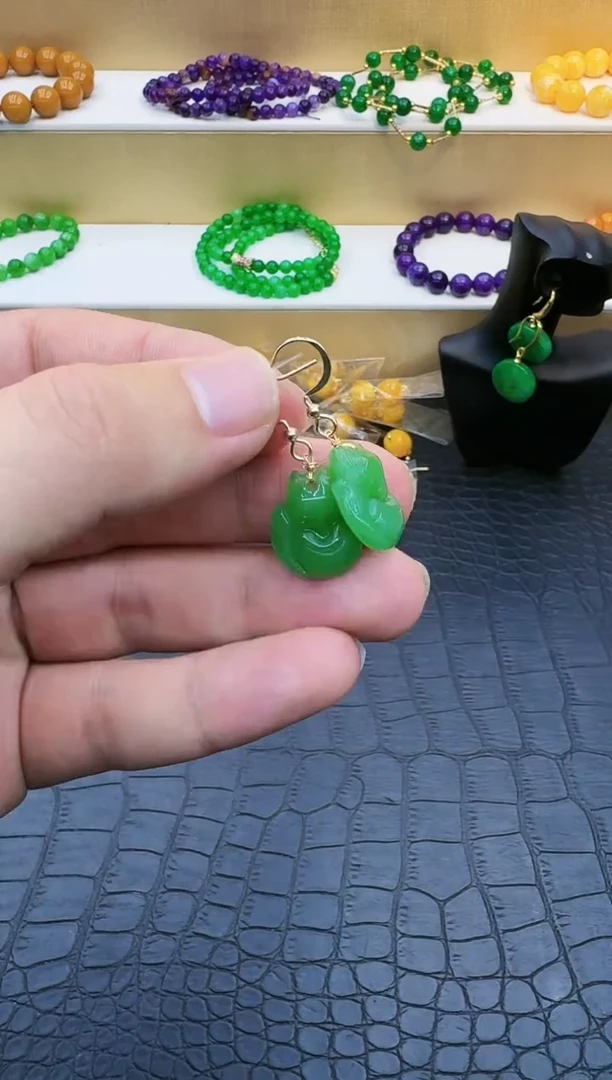 【闪购商品】和田玉耳饰14K金镶嵌152