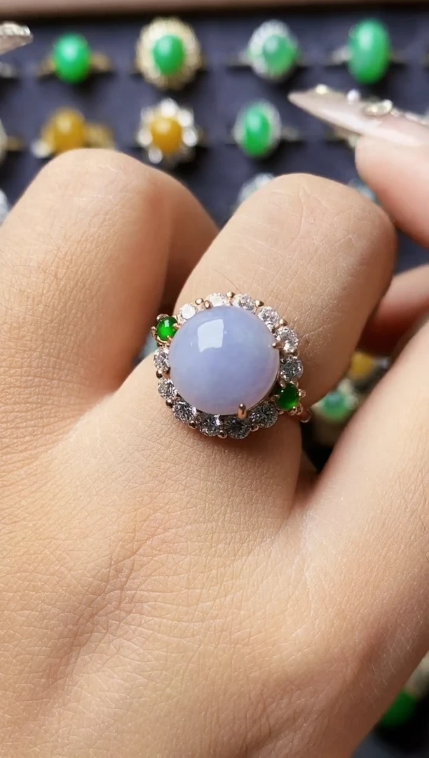 银S925镶嵌戒指翡翠0486