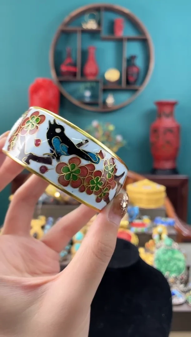 非遗景泰蓝轮胎镯子59-65白鸟